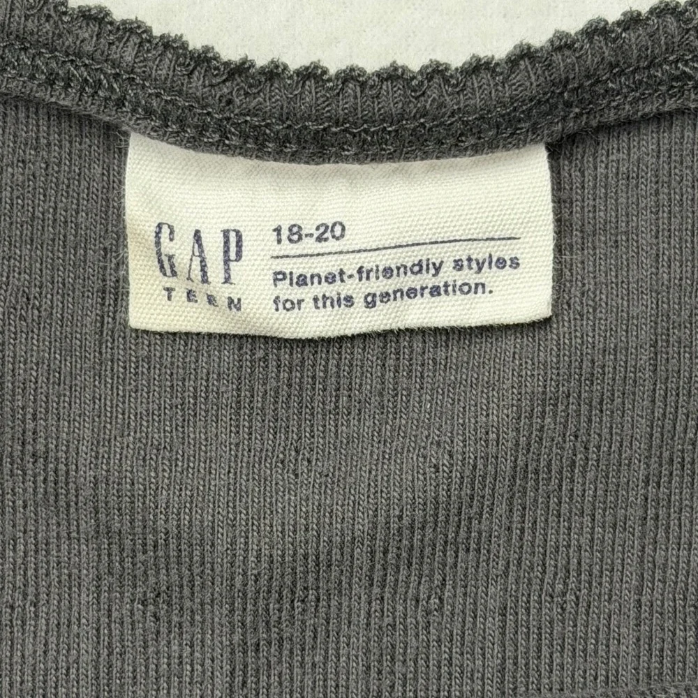 Gap Teen Soft Black Pointelle Ribbed Cami Tank Top Girls 18-20